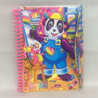 Lisa Frank Panda Painter Notebook Small Spiral Snap Close Two Color Paper Memo 3