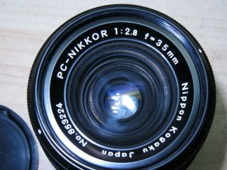 Vintage Nikkor F 35mm f/2.  8 PC Perspective Control Shift Lens w/half box fine 2