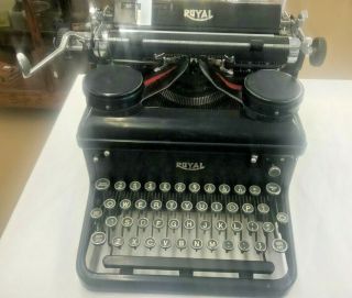 Vintage Royal Typewriter Metal,  Glass Keys Metal Side Windows