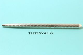 Tiffany & Co Vintage 925 Sterling Silver Pen W.  Germany Diamond Pattern,  Pouch