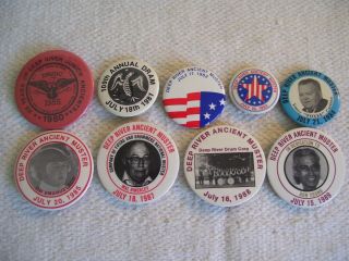 9 Deep River Connecticut/conn/ct Fife & Drum Corps 1980s Muster Buttons/pinbacks