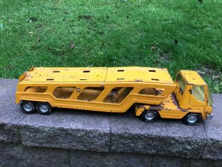 Nylint Toy Truck 28 " Car Hauler 8900 Carrier Semi Vintage Steel Yellow Turbo Old