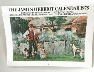 James Herriot Calendar 1978 Art By Brian Sanders Vintage