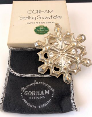 Vintage 1979 Gorham Sterling Silver Snowflake Medallion Christmas Ornament