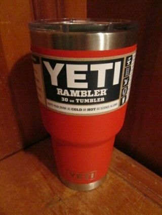 Yeti Rambler 30oz Stainless Steel Cup Red Cold Hot Insulated Tumbler W/ Lid