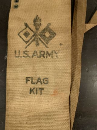 Ww2 Us Army Signal Corps Flag Kit Case Pouch Tanker Vehicle Engineer
