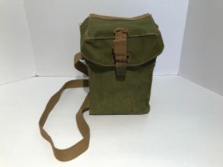Vintage Wwii Ww2 British Field Bag Case Dated 1945 W/ Shoulder Strap