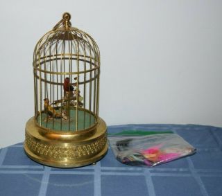 Vintage German Karl Griesbaum Singing Bird Cage Music Box Automaton As - Is Parts