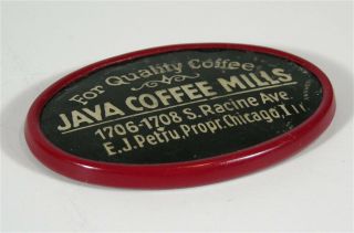 Ca1905 Java Coffee Mills Celluloid Advertising Pocket Mirror Chicago Coffee Co.