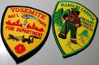 Us Forest Services Fire Fighter 2 - Patch: Yosemite Park Fire Dept,  Smokey Bear