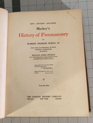 Antique Mackey ' s History Of Freemasonry Book Volume One 1921 By Robert Clegg 3