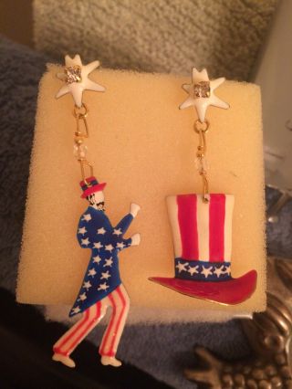 Lunch At The Ritz.  Pierced Earrings Patriotic.  Once