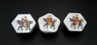 3 Mini Antique Chinese 19th C Porcelain Jars