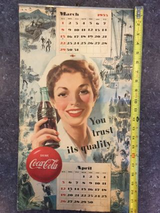 1953 Coke Calendar Women In The Military Coca Cola Missing Jan/feb Page