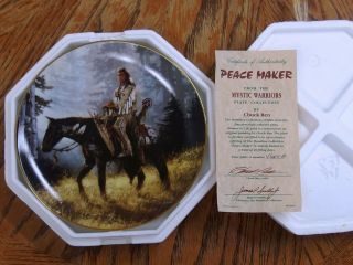 Hamilton The Mystic Warriors Native American Indian Collector Plate Peace Maker