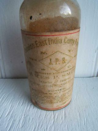 ANTIQUE JAMES P.  SMITH EAST INDIA CURRY POWDER BOTTLE 2