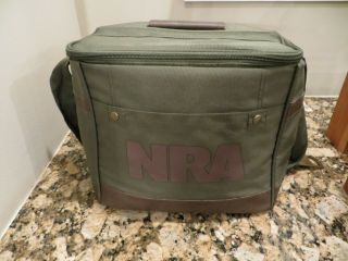 Nra National Rifle Association Soft Cooler Lunch Box Army Green Strap Zip Opener