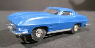 Vintage Aurora H.  O Scale Slot Car 1963 Chevrolet Split Window Corvette In Blue