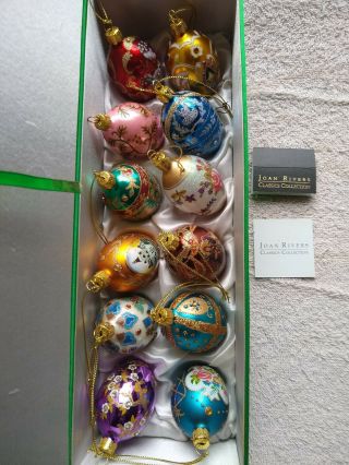 2010 Joan Rivers 12 Mini Egg Christmas Russian Inspired Ornaments