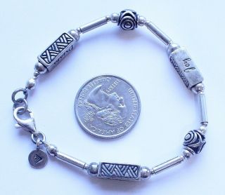 Designer Silpada Signed Sterling Silver 925 Hope,  Dream & Joy Bracelet 3