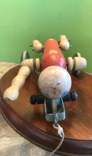 VINTAGE 1920 ' s THE TOY TINKERS INC.  SWIMMING MAN PULL TOY EVANSTON ILL 3