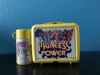 Vintage She - Ra Princess Of Power Lunch Box W/ Thermos Aladdin 1985 Yellow