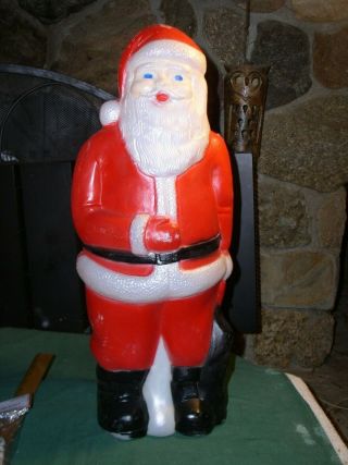 Vintage Union Products 23 " Santa Claus Blow Mold Lighted Christmas Exc,