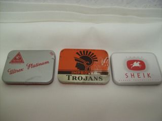 Condom Tins 3 Each - Sheik - Trojans - Ultrex Platinum