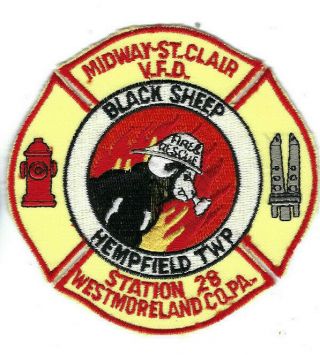 Midway - St Clair (westmoreland Co. ) Pa Pennsylvania Vol.  Fire Dept.  Patch -