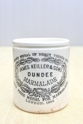 Vintage C1900s 1lb Squat James Keiller & Sons Dundee Marmalade Maling Pot Jar