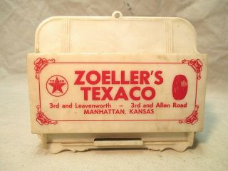 Vintage Texaco Paper Pencil Holder Sign Manhattan Kansas Service Station Oil Gas