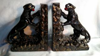 Made In Japan Redware Panther Bookends