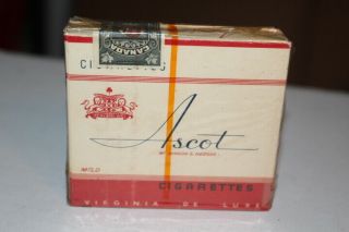 Vintage Ascot Cigarette Package Pack Tobacco Sign Empty Display Only