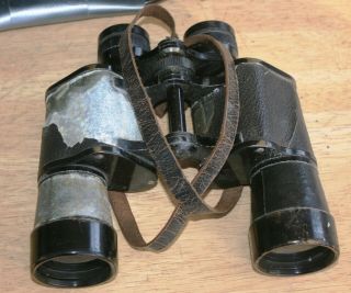 Vtg WWII - Era E.  Leitz Wetzlar 7X42 Forest Binoculars,  Germany,  Very Worn, 2