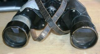 Vtg WWII - Era E.  Leitz Wetzlar 7X42 Forest Binoculars,  Germany,  Very Worn, 3