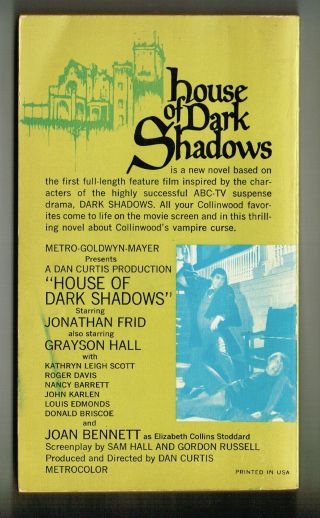 HOUSE OF DARK SHADOWS MARILYN ROSS 1970 NM OB PAPERBACK LIBRARY 1st PRINT MOVIE 2