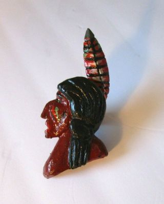 Vintage Boy Scout Carved Wood Indian Head Neckerchief Slide