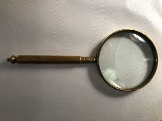 Large Brass Magnifying Glass Antique/vintage Handheld Desktop Collectible
