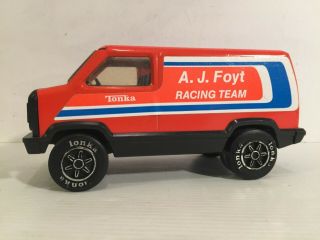 VTG TONKA AJ Foyt Racing Team Van PRESSED STEEL Made in USA 3