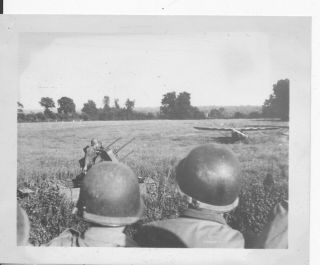 Wwii Summer 1944 Us Army 35th Evac Hosp France Photo Aaa Unit & Spotter Airplane
