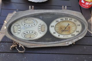 Vintage 1934 Plymouth Dash Instrument Panel Gauges Speedometer