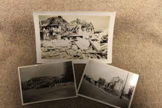 Three Ww2 Photographs Of War Destroyed German Towns/bulidings 1945 D.