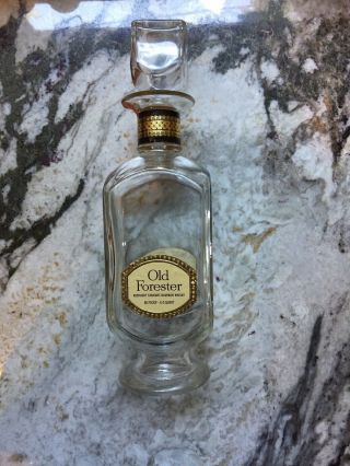 Vintage Old Forester Whiskey Whisky Labeled 4/5 Quart Bottle Decanter 86 Proof