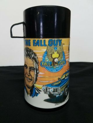 1981 Aladdin The Fall Guy Metal Lunch Box Thermos Made In Usa Lee Majors C - 9
