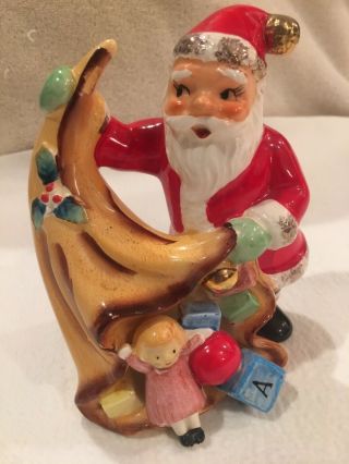 Rare Vintage Santa With Bag Of Toys,  Japan - Lefton? Josef?