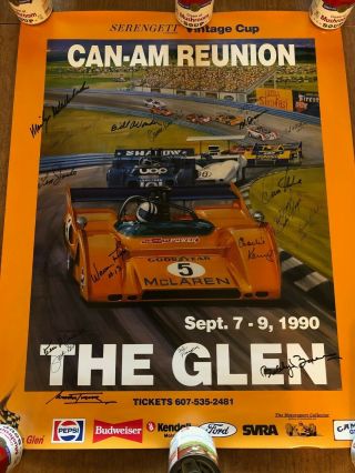 Vintage Can - Am Autographed Racing Poster The Glen 1990