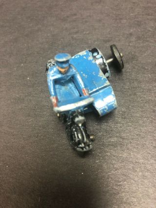 Vintage Dinky Toys Blue Police Motor Cycle Patrol With Sidecar