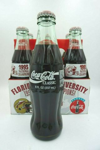 1993 Florida State University National Champions Coke Coca - Cola 6pack of Bottles 3