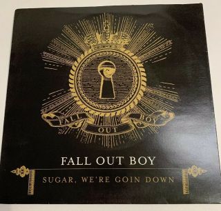 Fall Out Boy Sugar,  We’re Goin Down Promo 7” Vinyl Record Blink 182 Panic At The