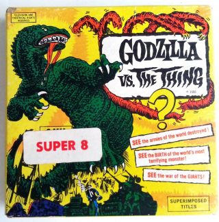 Godzilla Vs The Thing Vintage 8mm Film 1966 Ken Film 4 " Box 562 Monsters